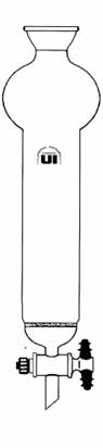 Chromatography Column Spherical Joint Reservoir Teflon Stopcock Fritted Disc UI-3470