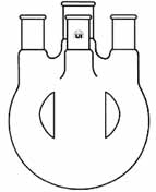Flask Vertical 4-Neck Round Bottom Morton Type UI-4650