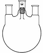 Flask Vertical 3-Neck Round Bottom with Threaded Side Arm UI-4665