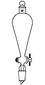 Funnel Separatory Squibb Inner Joint Teflon Stopcock UI-5011